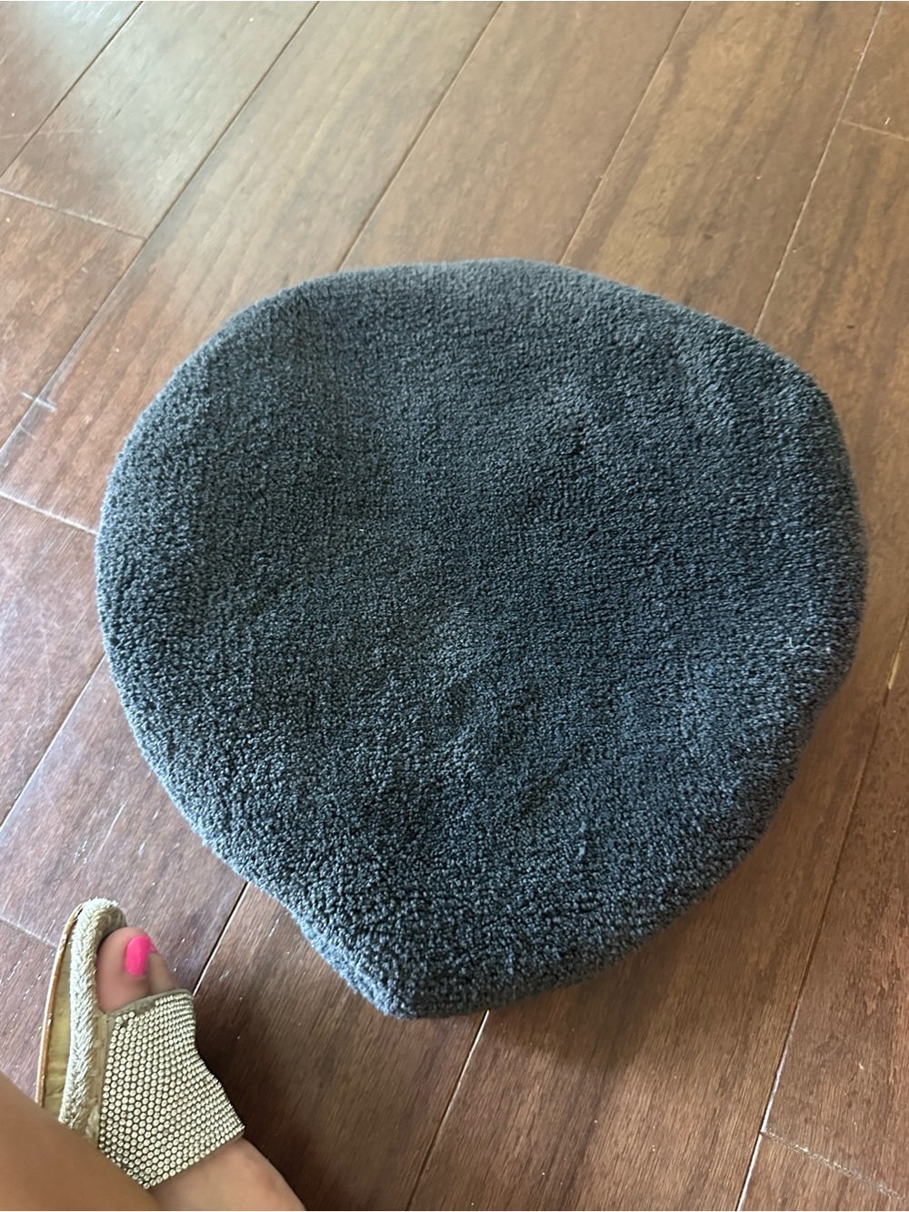Better Homes And Gardens Dark Gray Plush Round Seat Cover with White Trim